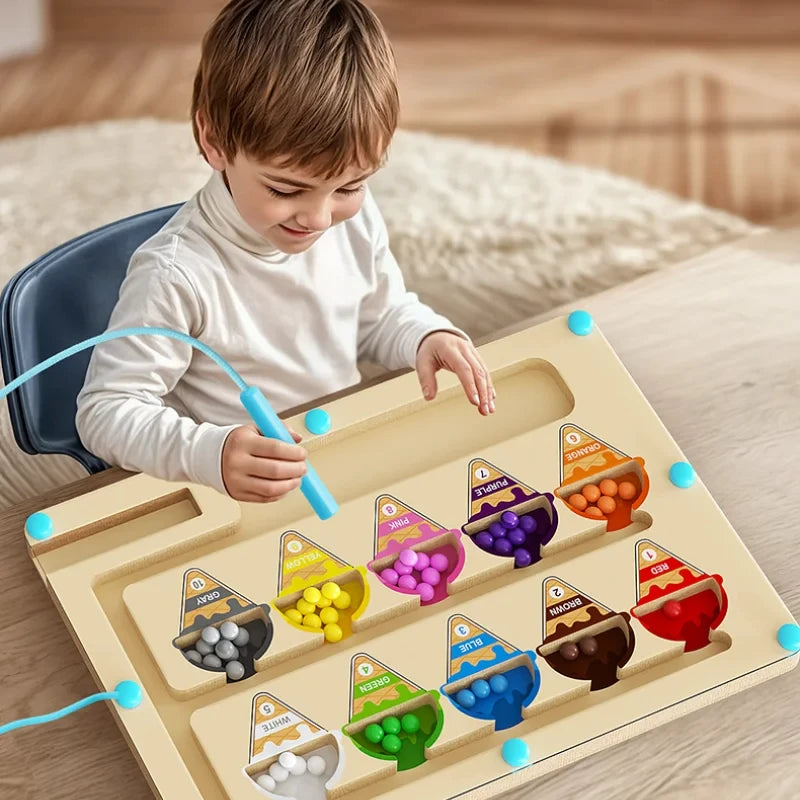 Magnetic Maze Toy with Number Beads – Puzzle & Attention Training