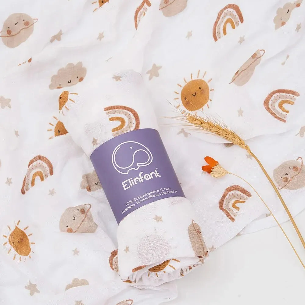 Baby Muslin Swaddle Blanket – Bamboo Cotton 120×110cm