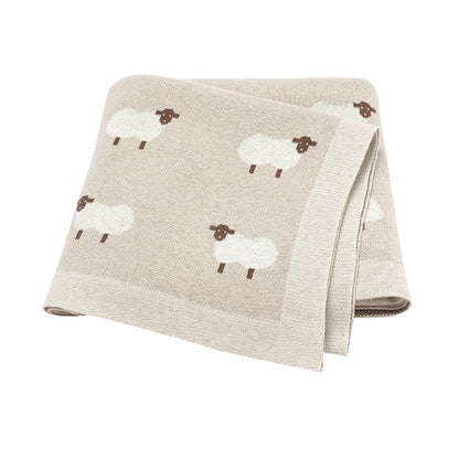 Knitted Baby Cotton Blanket – Newborn Swaddle & Stroller Wrap 90x70cm