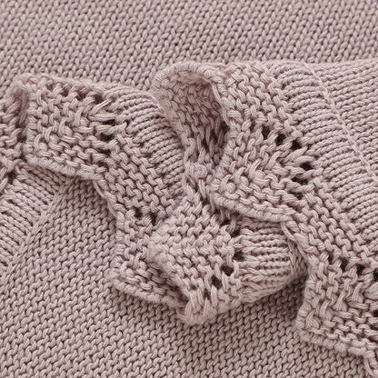 Floral Embroidered Baby Cotton Blanket – Knitted Newborn Cover