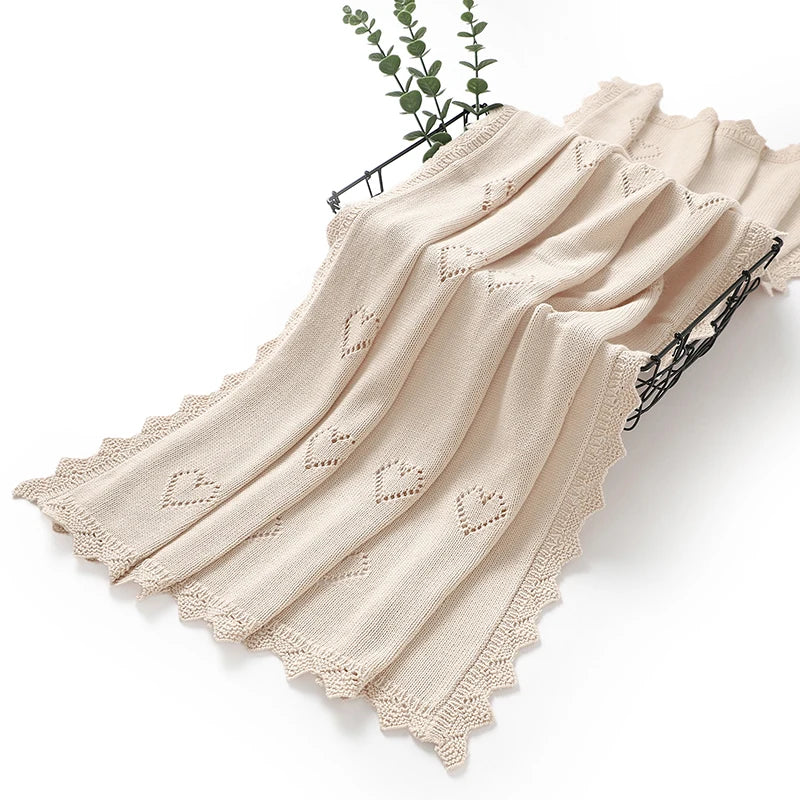 Knitted Baby Blanket 90x70cm – Ultra-Soft Cotton Swaddle Wrap