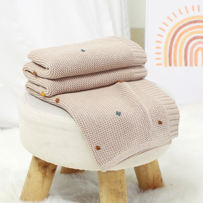 Knitted Muslin Newborn Swaddle Wrap – 90x70 cm