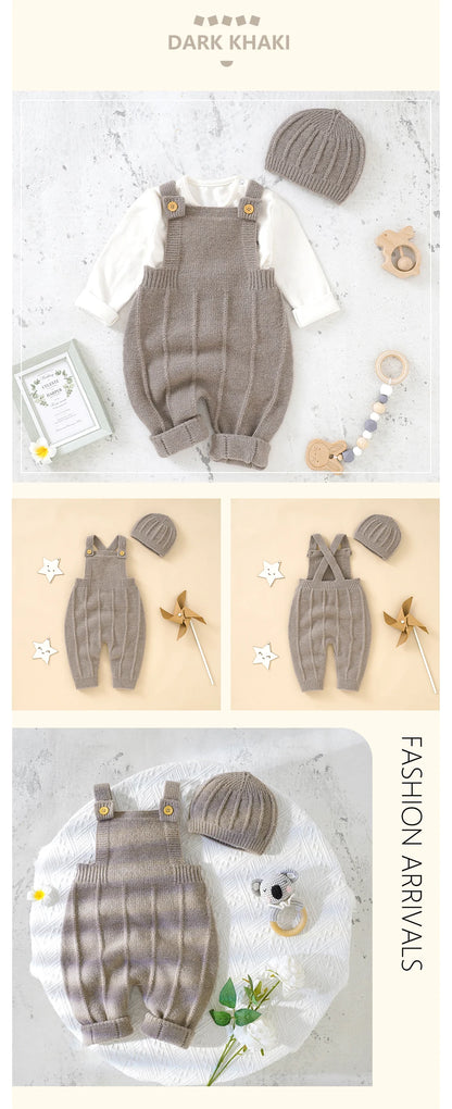 Baby Sleeveless Knitted Romper & Hat Set – Unisex Outfit - Lumuana