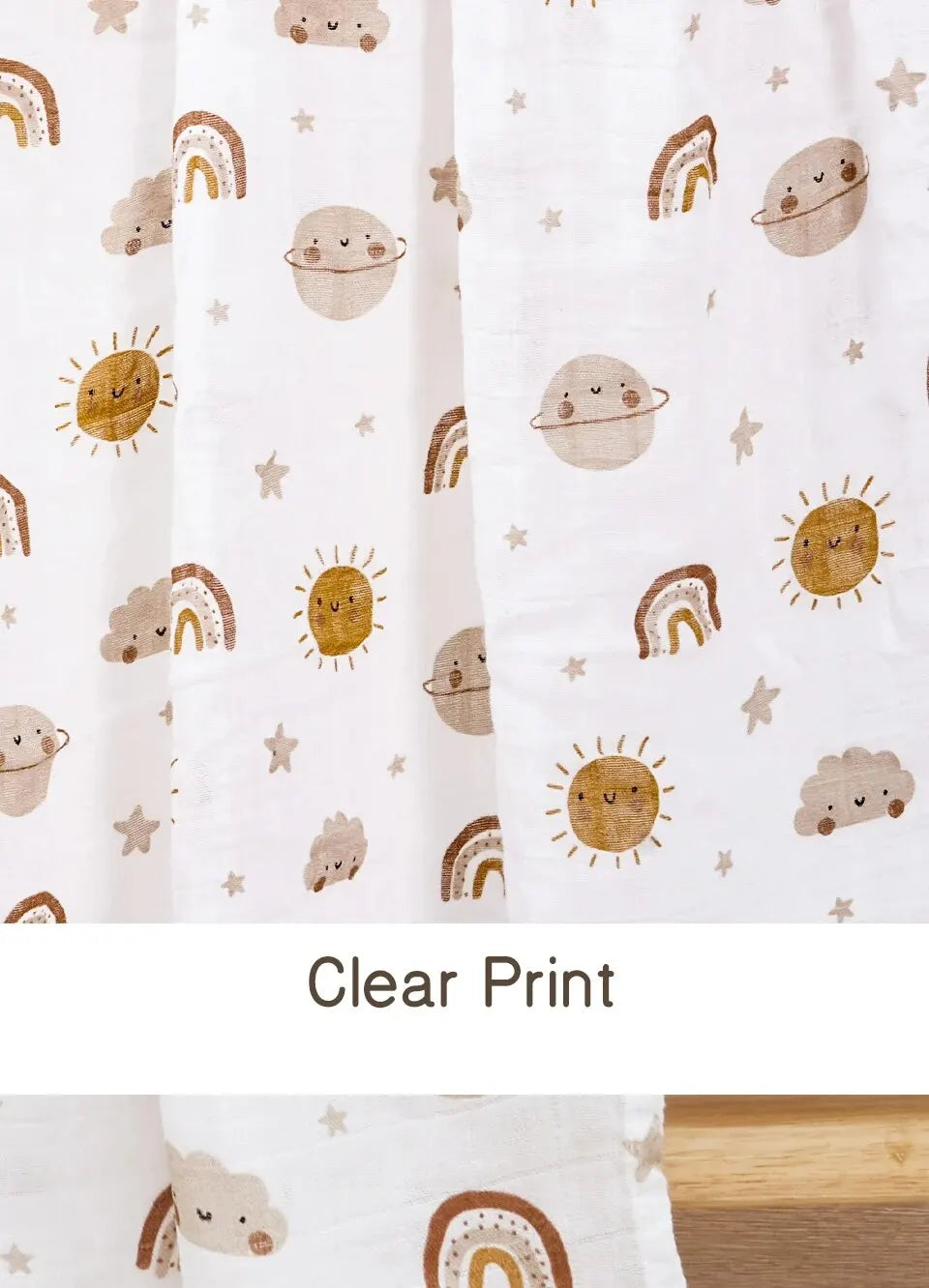 Baby Muslin Swaddle Blanket – Bamboo Cotton 120×110cm