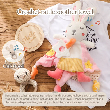 Baby Rattle & Teether Set – Soft Cotton Animal Toy with Crochet Sensory Doll