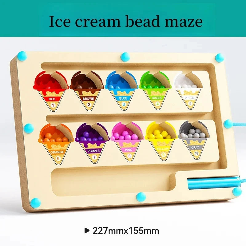 Magnetic Maze Toy with Number Beads – Puzzle & Attention Training