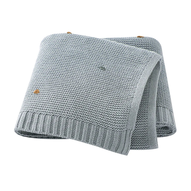 Knitted Muslin Newborn Swaddle Wrap – 90x70 cm