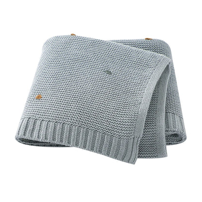 Knitted Muslin Newborn Swaddle Wrap – 90x70 cm