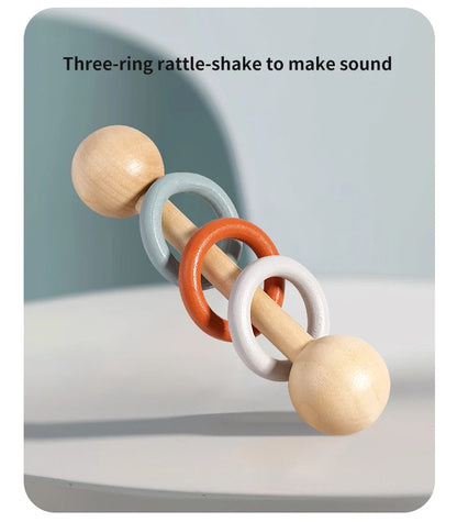 Soothing Wooden Baby Bell Toy,Ringing Instrument, Early Childhood Education