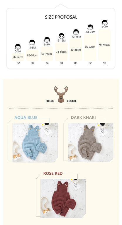Baby Sleeveless Knitted Romper & Hat Set – Unisex Outfit - Lumuana