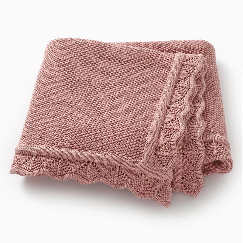 Newborn Baby Bedding Blanket Knitted Infant Boys Girls Comfortable Stroller Swaddle Wrap Plaid 90*70Cm Toddler Solid Sleep Stuff