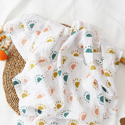 Baby Muslin Swaddle 120*110cm 100% Cotton Soft Baby Blanket