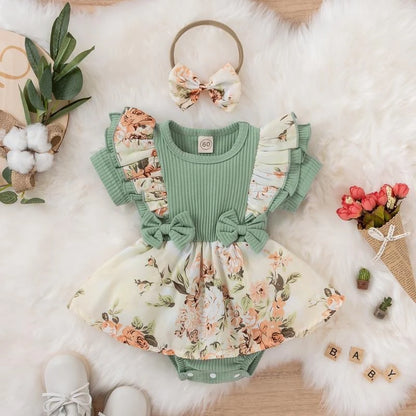 Summer Baby Girl Cotton Jumpsuit Dress