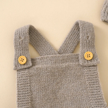 Baby Sleeveless Knitted Romper & Hat Set – Unisex Outfit - Lumuana