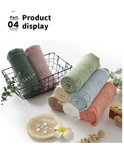 Knitted Baby Blanket 90x70cm – Ultra-Soft Cotton Swaddle Wrap