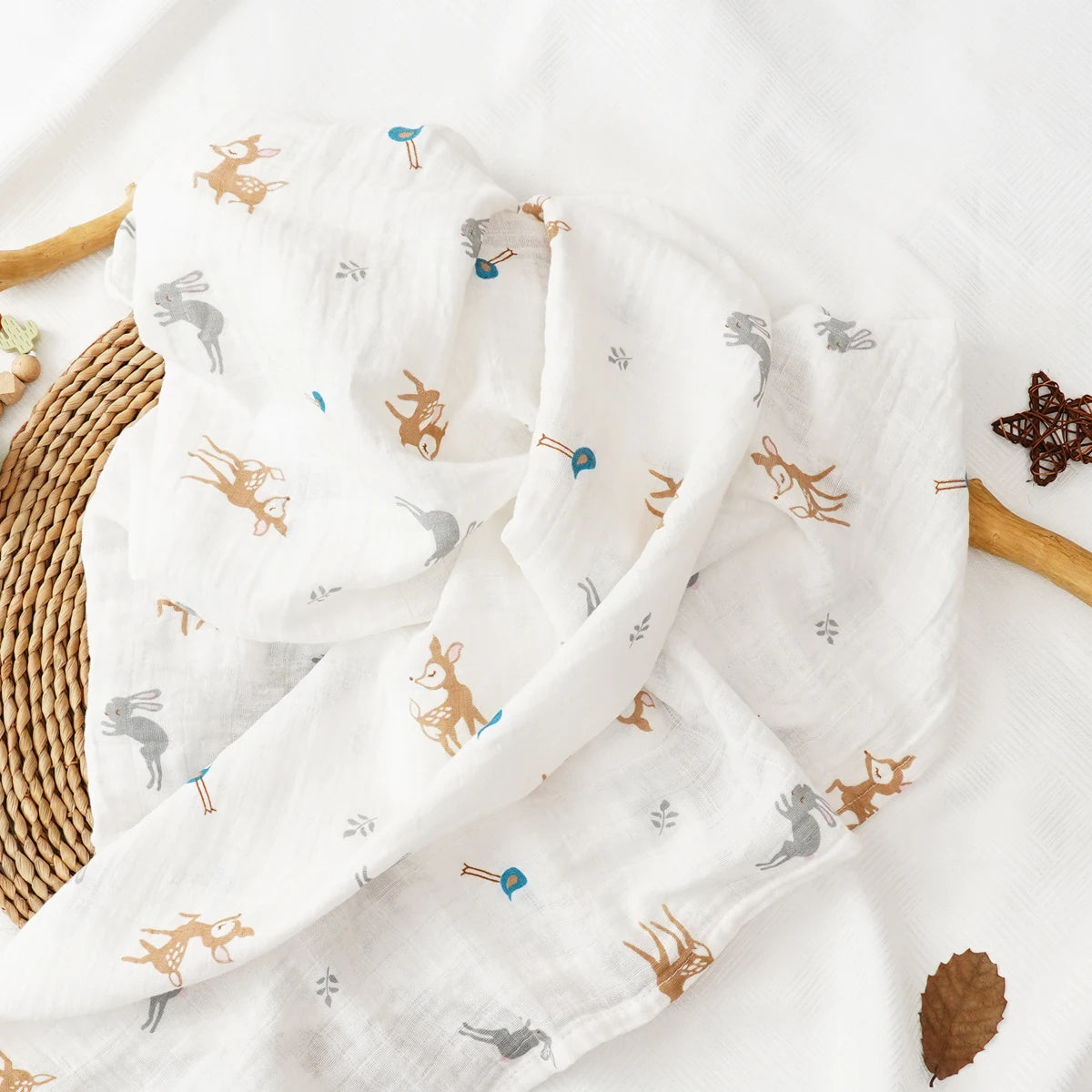 Baby Muslin Swaddle 120*110cm 100% Cotton Soft Baby Blanket