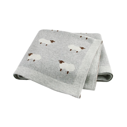 Soft Knitted Baby Blanket 100x80cm – Cute Cartoon Newborn Swaddle, Toddler Bedding & Stroller Wrap