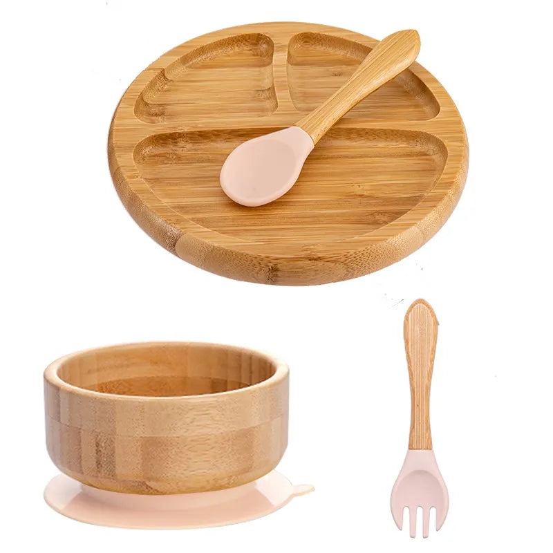 4-Piece Baby Bamboo Suction Plate Set