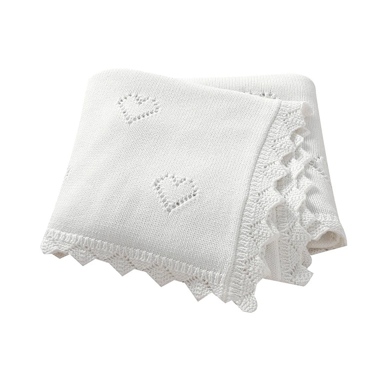 Knitted Baby Blanket 90x70cm – Ultra-Soft Cotton Swaddle Wrap