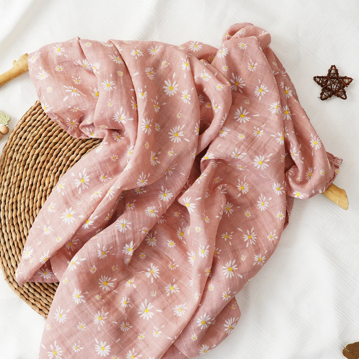 Baby Muslin Swaddle 120*110cm 100% Cotton Soft Baby Blanket