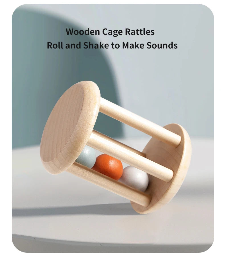 Soothing Wooden Baby Bell Toy,Ringing Instrument, Early Childhood Education