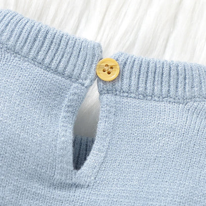 Baby Knitted Romper & Hat Set (0–18M) – Long Sleeve Outfit