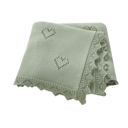 Knitted Baby Blanket 90x70cm – Ultra-Soft Cotton Swaddle Wrap