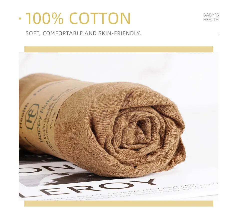Baby Muslin Swaddle 120*110cm 100% Cotton Soft Baby Blanket