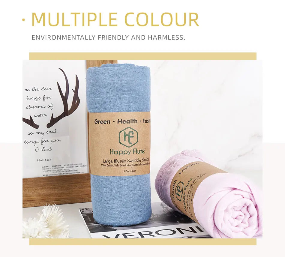 Baby Muslin Swaddle 120*110cm 100% Cotton Soft Baby Blanket