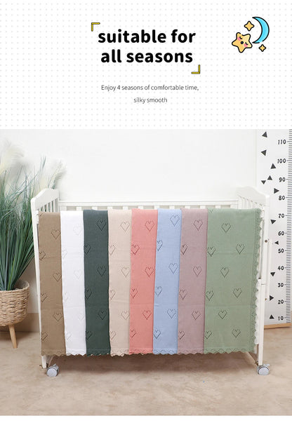 Knitted Baby Blanket 90x70cm – Ultra-Soft Cotton Swaddle Wrap
