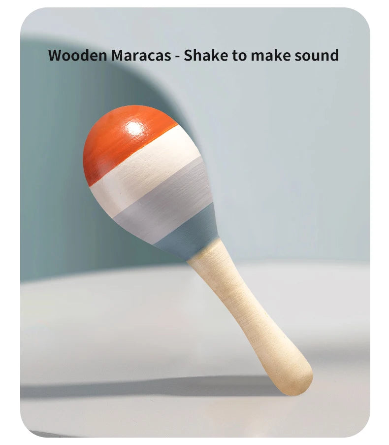 Soothing Wooden Baby Bell Toy,Ringing Instrument, Early Childhood Education