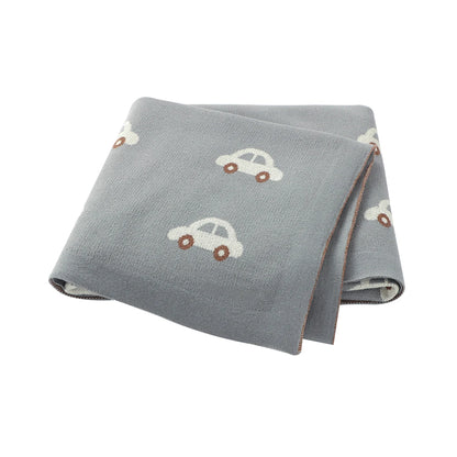 Soft Knitted Baby Blanket 100x80cm – Cute Cartoon Newborn Swaddle, Toddler Bedding & Stroller Wrap