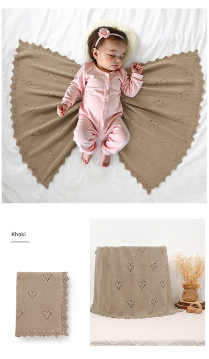 Knitted Baby Blanket 90x70cm – Ultra-Soft Cotton Swaddle Wrap