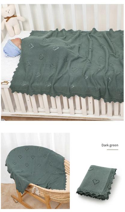 Knitted Baby Blanket 90x70cm – Ultra-Soft Cotton Swaddle Wrap