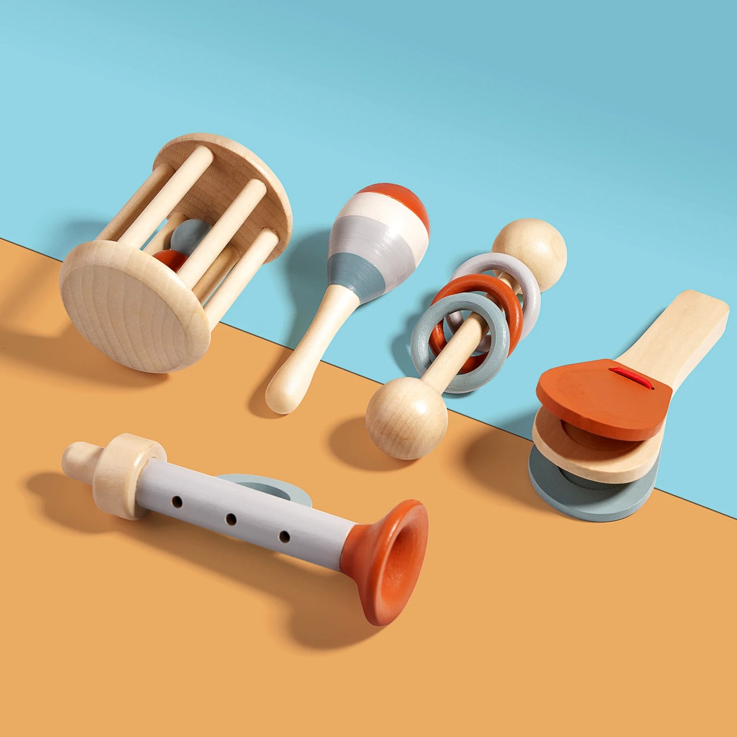 Soothing Wooden Baby Bell Toy,Ringing Instrument, Early Childhood Education