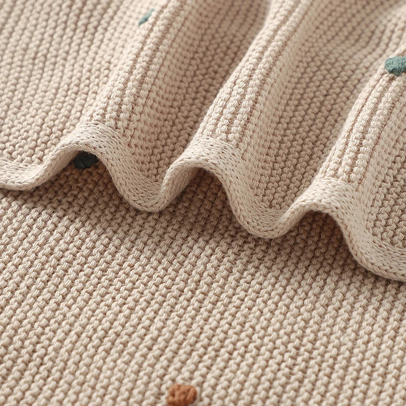 Knitted Muslin Newborn Swaddle Wrap – 90x70 cm