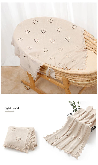 Knitted Baby Blanket 90x70cm – Ultra-Soft Cotton Swaddle Wrap