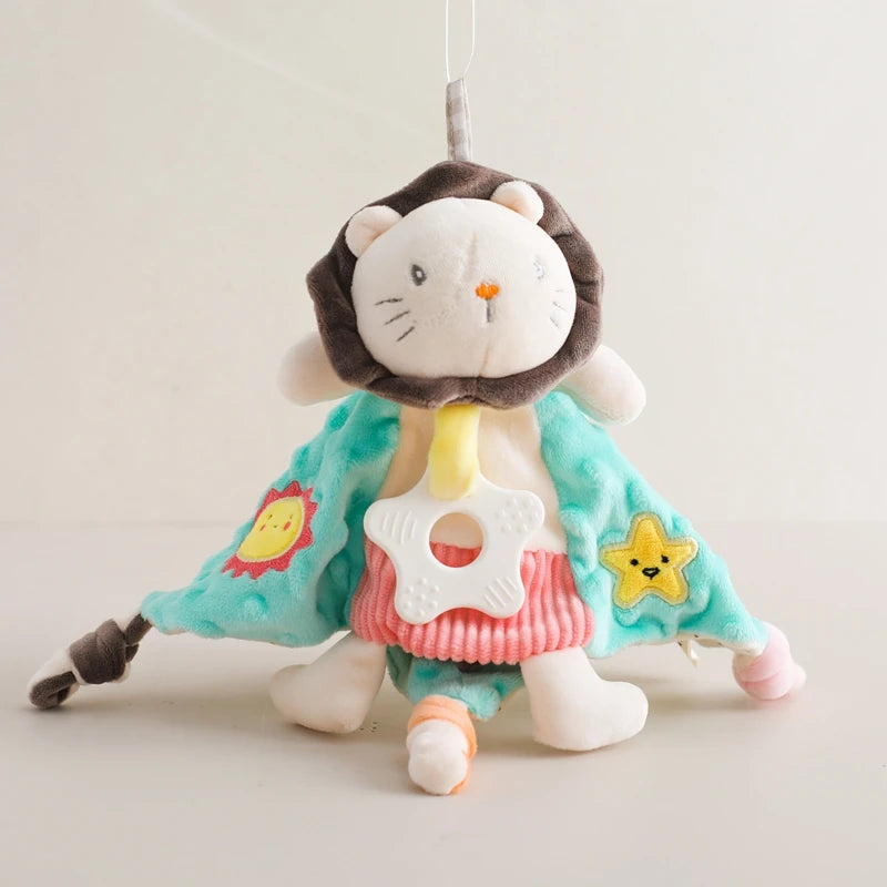 Baby Rattle & Teether Set – Soft Cotton Animal Toy with Crochet Sensory Doll