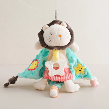 Baby Rattle & Teether Set – Soft Cotton Animal Toy with Crochet Sensory Doll