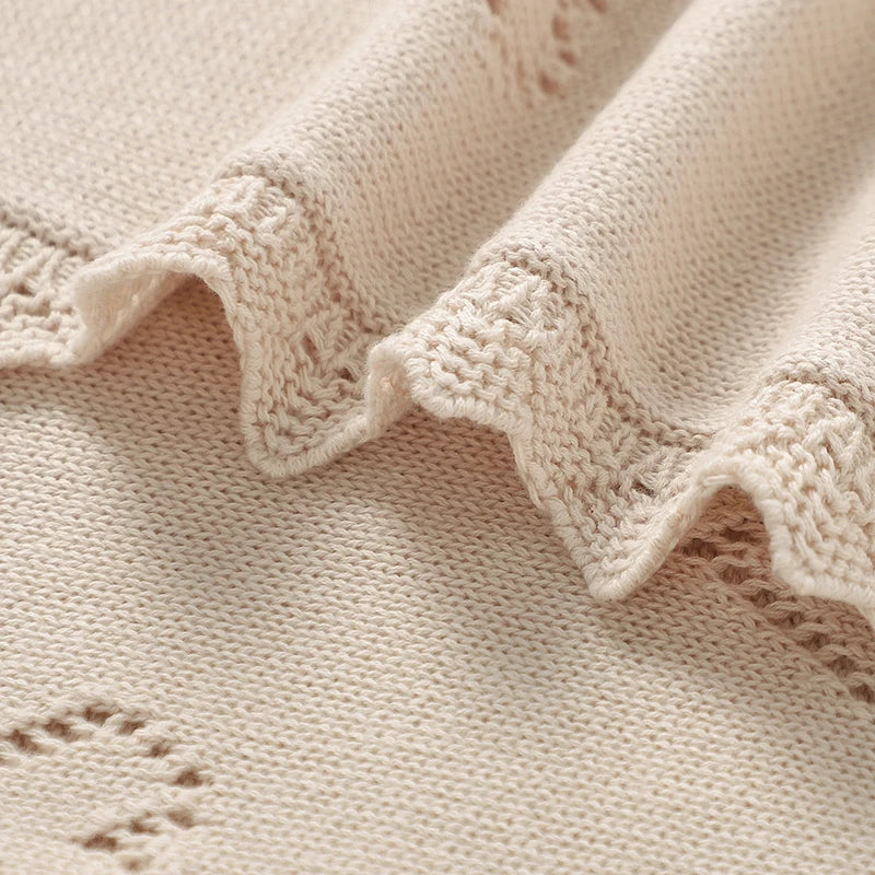 Knitted Baby Blanket 90x70cm – Ultra-Soft Cotton Swaddle Wrap