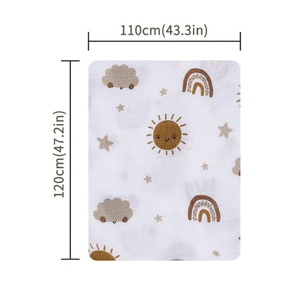 Baby Muslin Swaddle Blanket – Bamboo Cotton 120×110cm