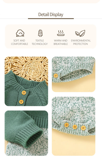 Newborn & Infant Jumpsuit – Knitted Long Sleeve Onesie