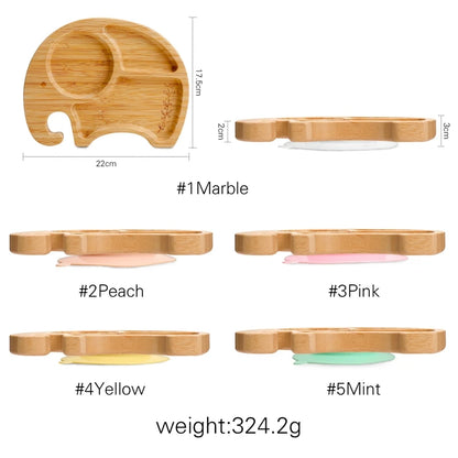 4-Piece Baby Bamboo Suction Plate Set