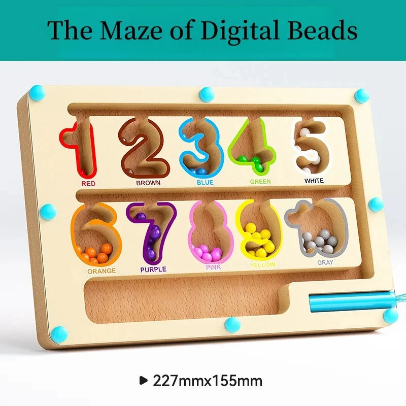 Magnetic Maze Toy with Number Beads – Puzzle & Attention Training