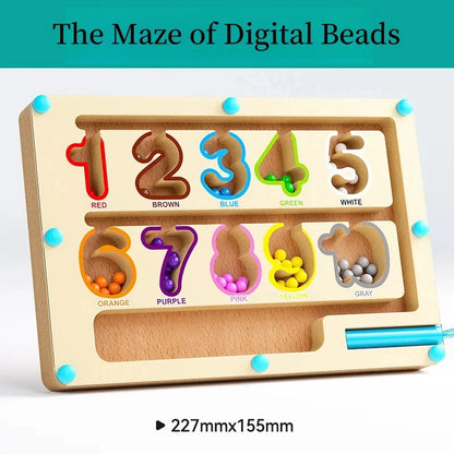 Magnetic Maze Toy with Number Beads – Puzzle & Attention Training