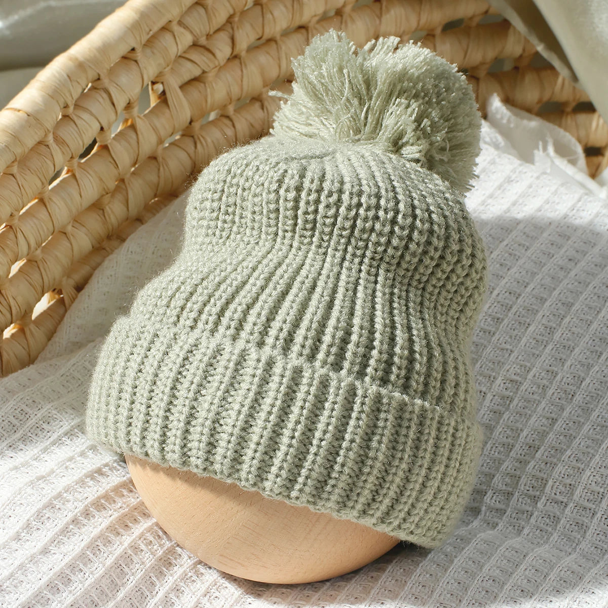 Hello World Knitting Newborn Photography Romper with Matching Pomp Hat Baby Boy Girl Sweater Outfits for Photo Shooting